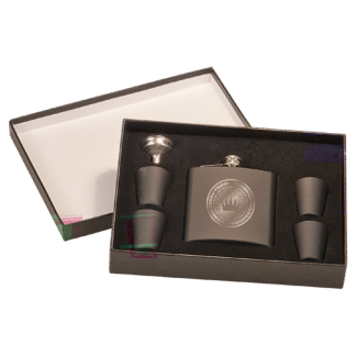 6 oz Black Flask set